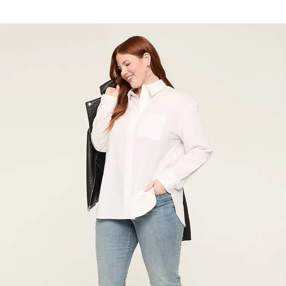 Lane Bryant Tops 2224 Lane Bryant Classic White Womens Relaxed